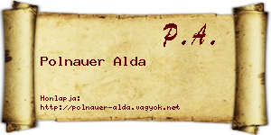 Polnauer Alda névjegykártya